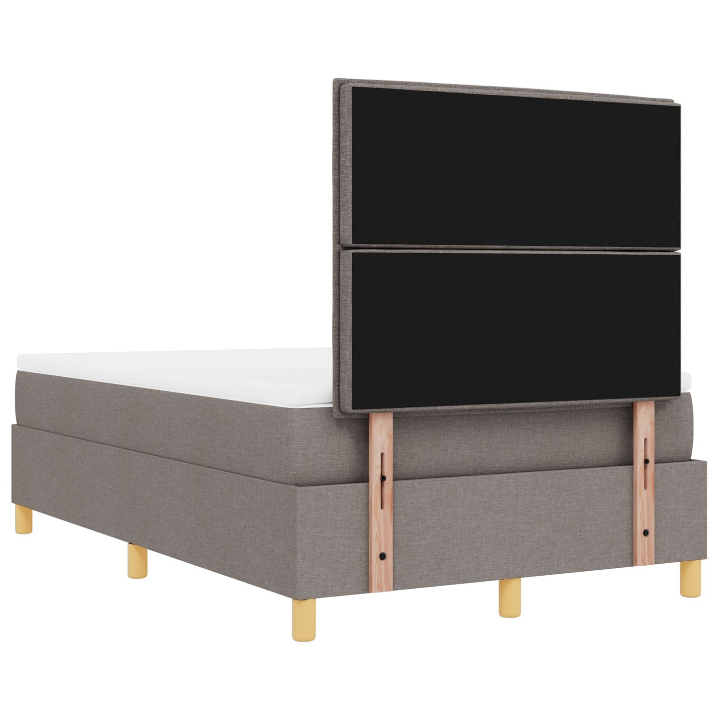 Bed Frame Met Matras Set Van 2 Stof Bedframe Taupe 120 x 200 cm Lijnen ontwerp