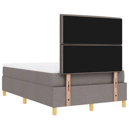 Bed Frame Met Matras Set Van 2 Stof Bedframe Taupe 120 x 200 cm Lijnen ontwerp