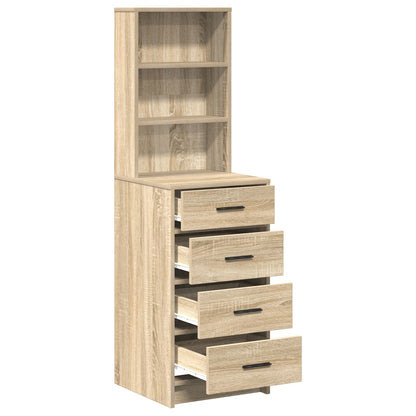 Highboard 40X41X135 Cm Bewerkt Hout Sonoma eik