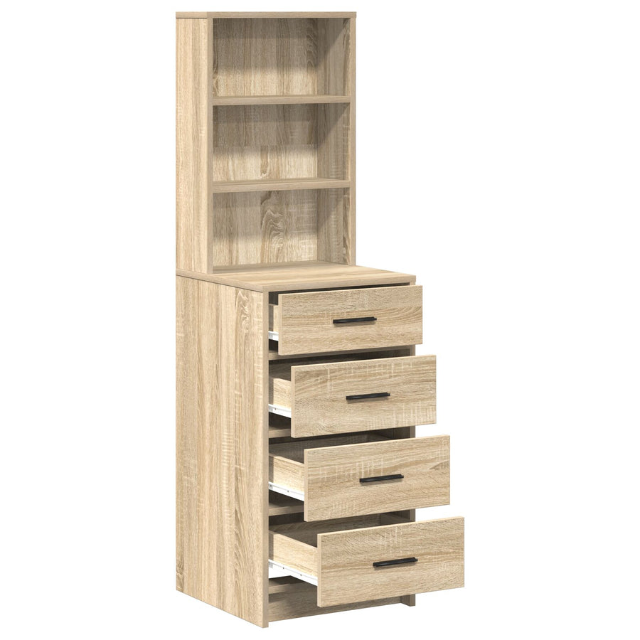 Highboard 40X41X135 Cm Bewerkt Hout Sonoma eik