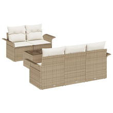6-Delige Tuin Sofa Set Met Kussens Beige Poly Rattan