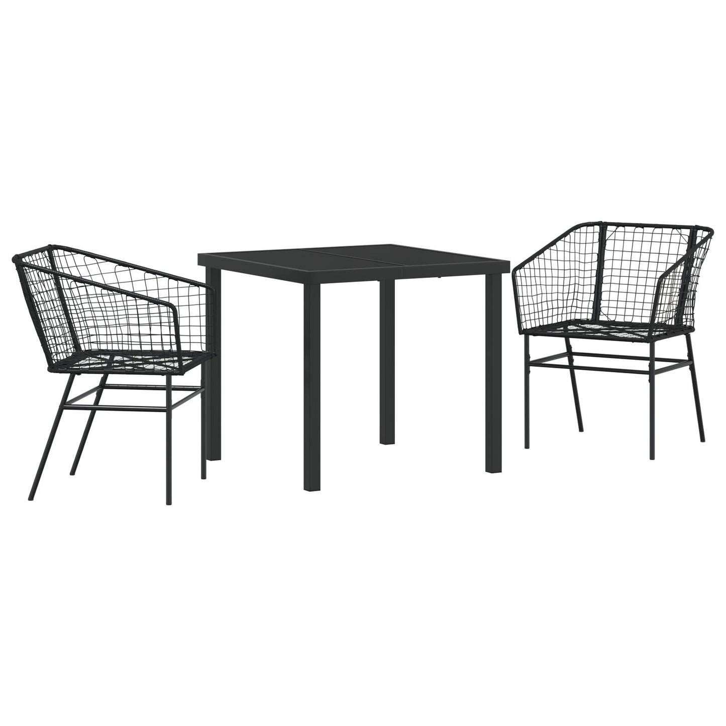 3-Delig Tuinset Zwart Poly Riet