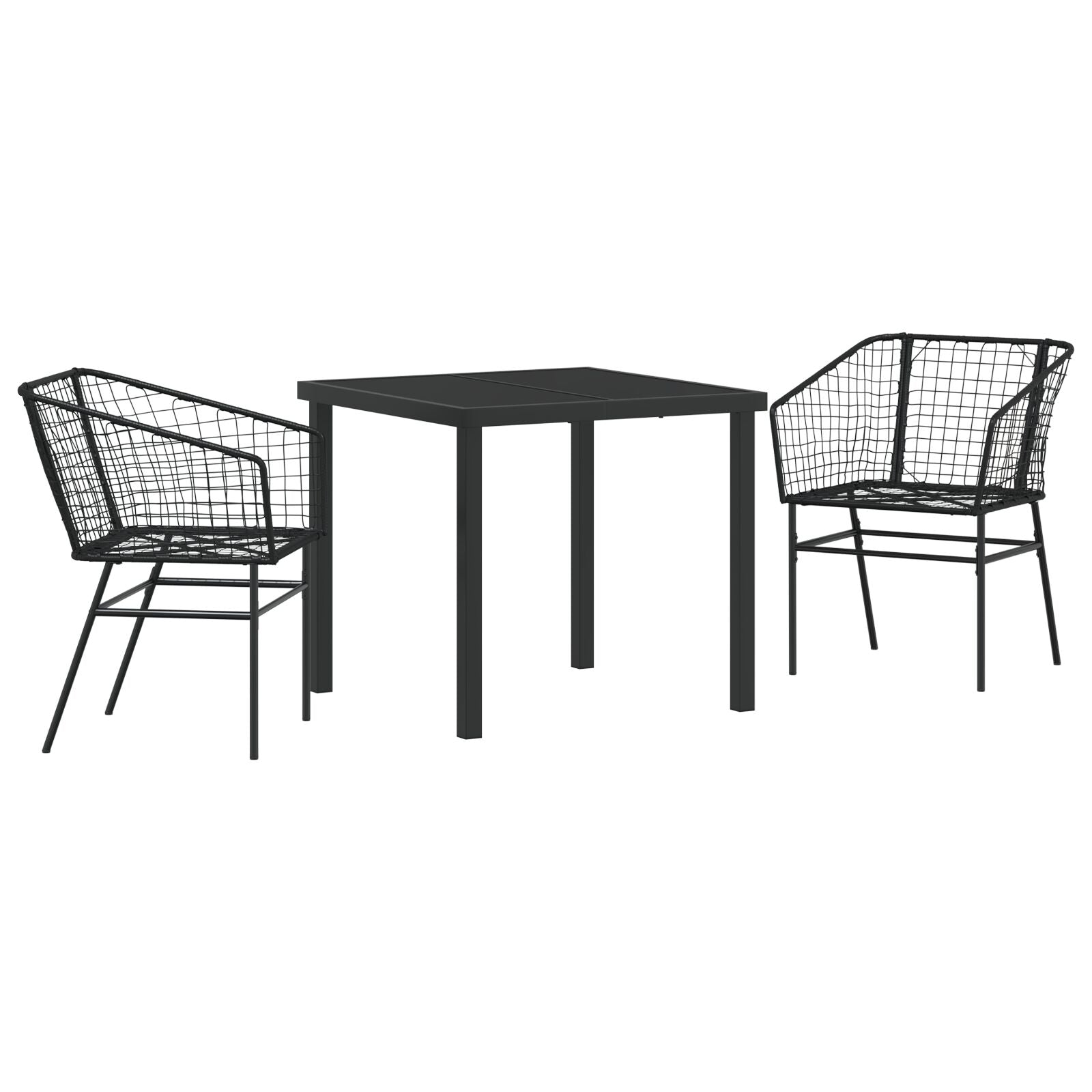 3-Delig Tuinset Zwart Poly Riet