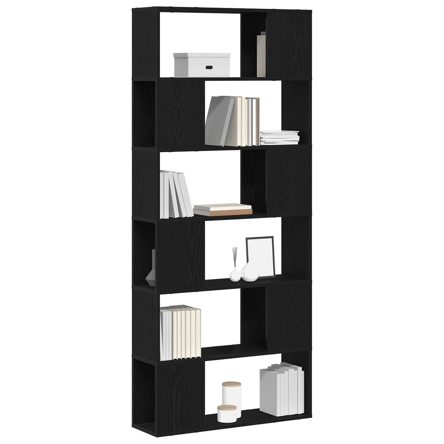 Boekenplank Ingenieurshout Zwart eiken 80 x 24 x 186 cm