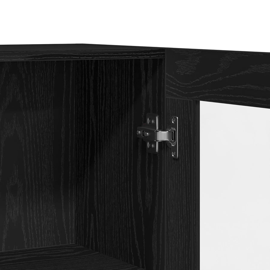 Boekenkast Zwart Eiken 82,5X30,5X80 Cm Gelaagd Hout