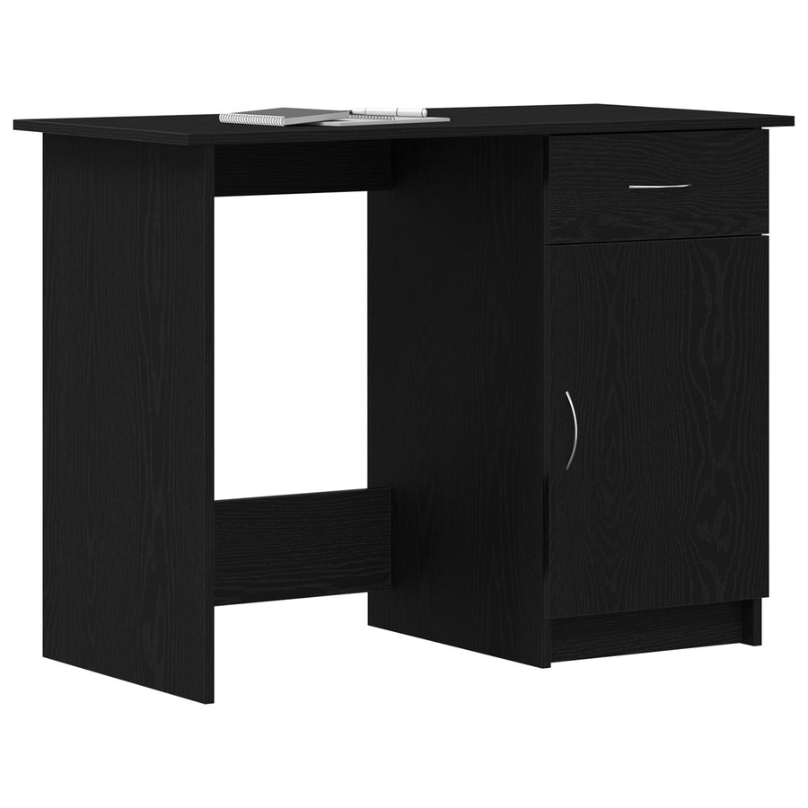 Bureau Zwart Eiken 100X50X76 Cm Enkel Hout