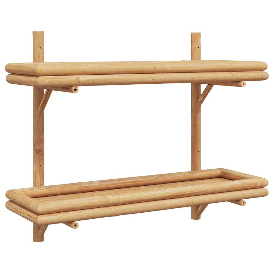 Wandplank 2-Tier 75X26X60 Cm Bamboe 75 cm
