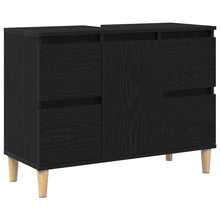 Waskast 80X33X60 Cm Geengineerd Hout Zwart eiken