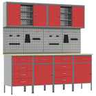 Workshop cabinet with drawer 10 pcs Red Engineered wood and steel