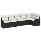 Garden Sofa Set Black poly rattan