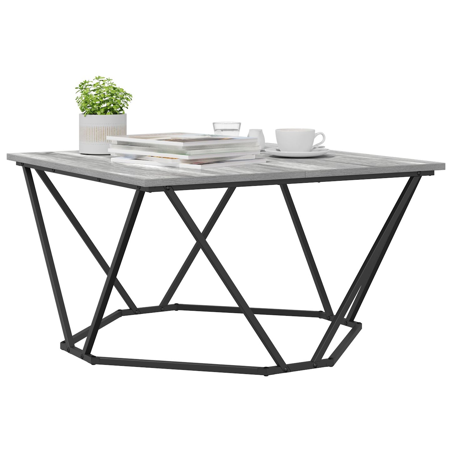 Geproduceerd Hout, Metaal Middelgroot Modern Grijze sonoma