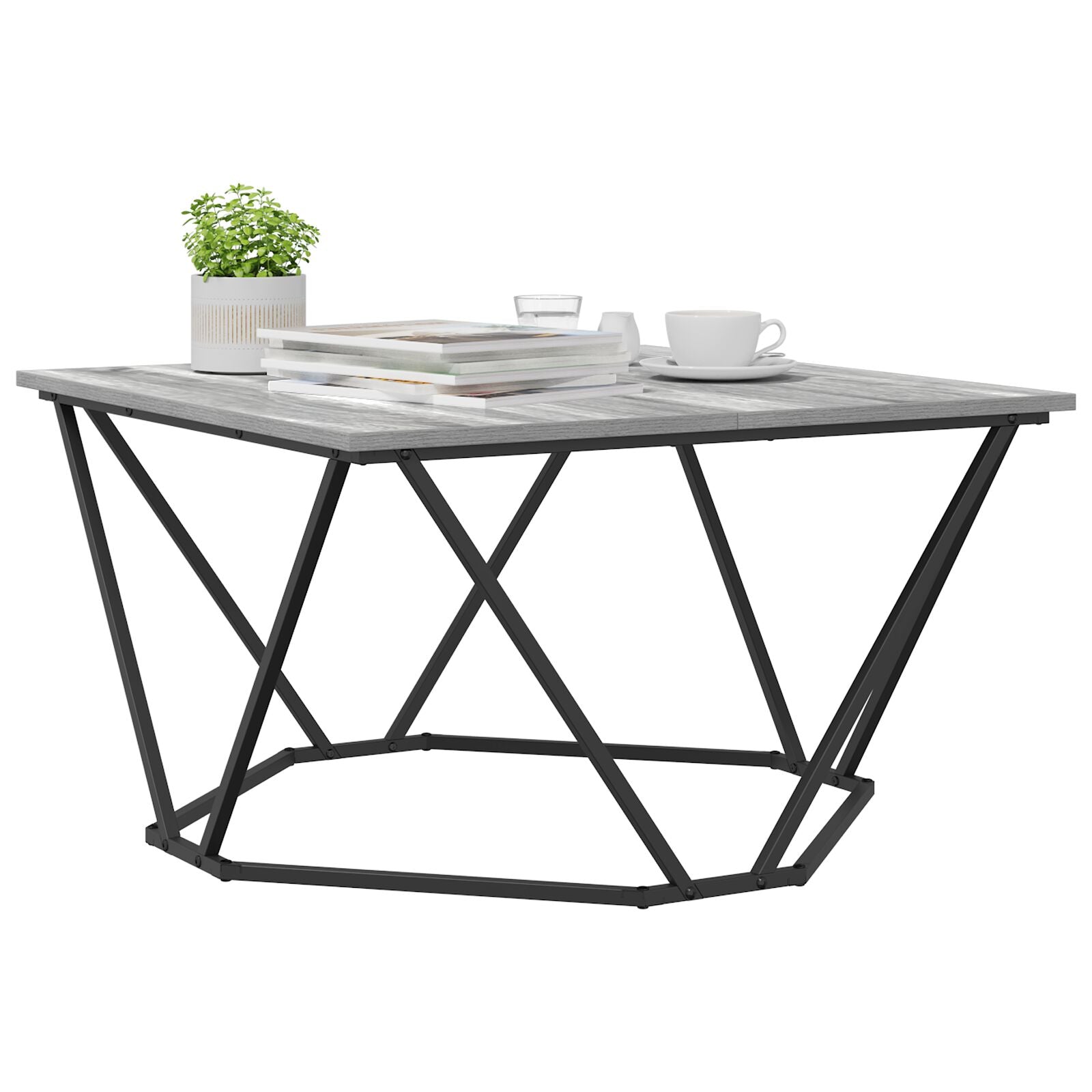 Geproduceerd Hout, Metaal Middelgroot Modern Grijze sonoma