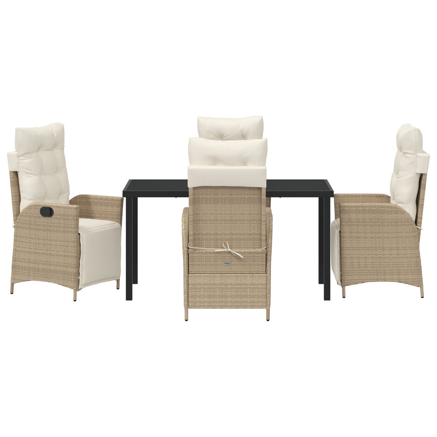 5 Delige Tuin Eetset Beige Poly Rattan