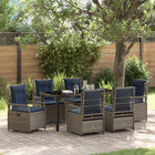 Outdoor Dining Set 7 pcs Grey poly rattan