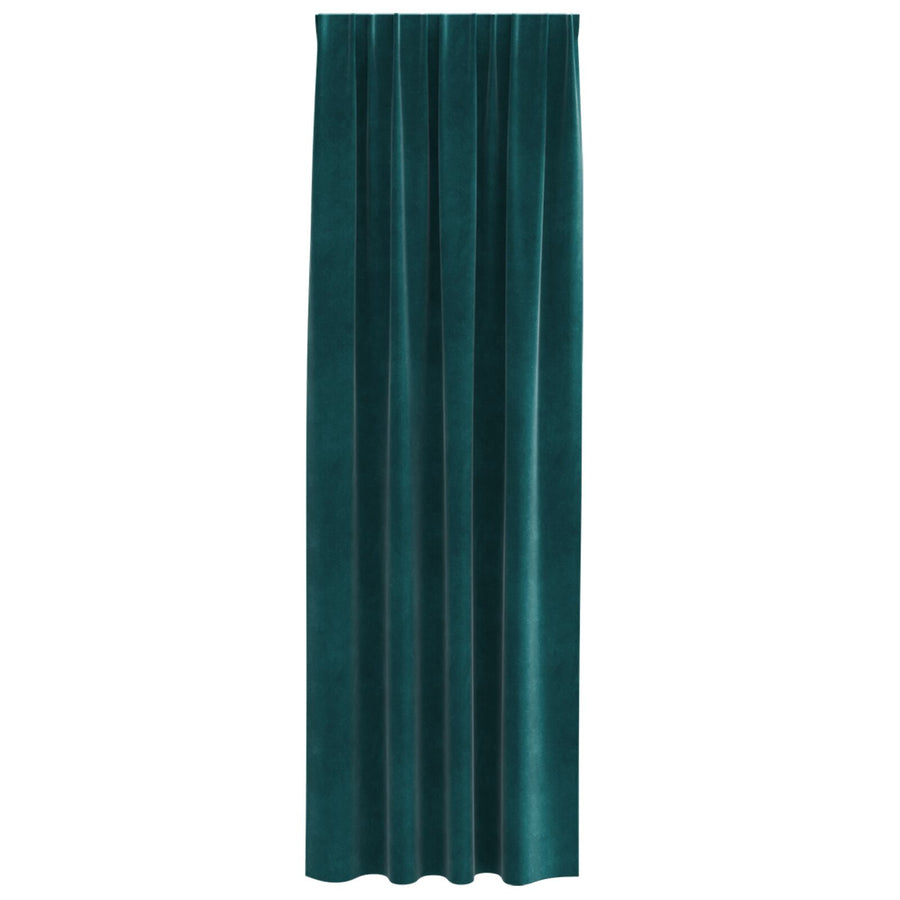 Blackout Gordijnen Met Topband 2 Stuks E Velours Donkergroen 140 x 245 cm met opgenaaide band