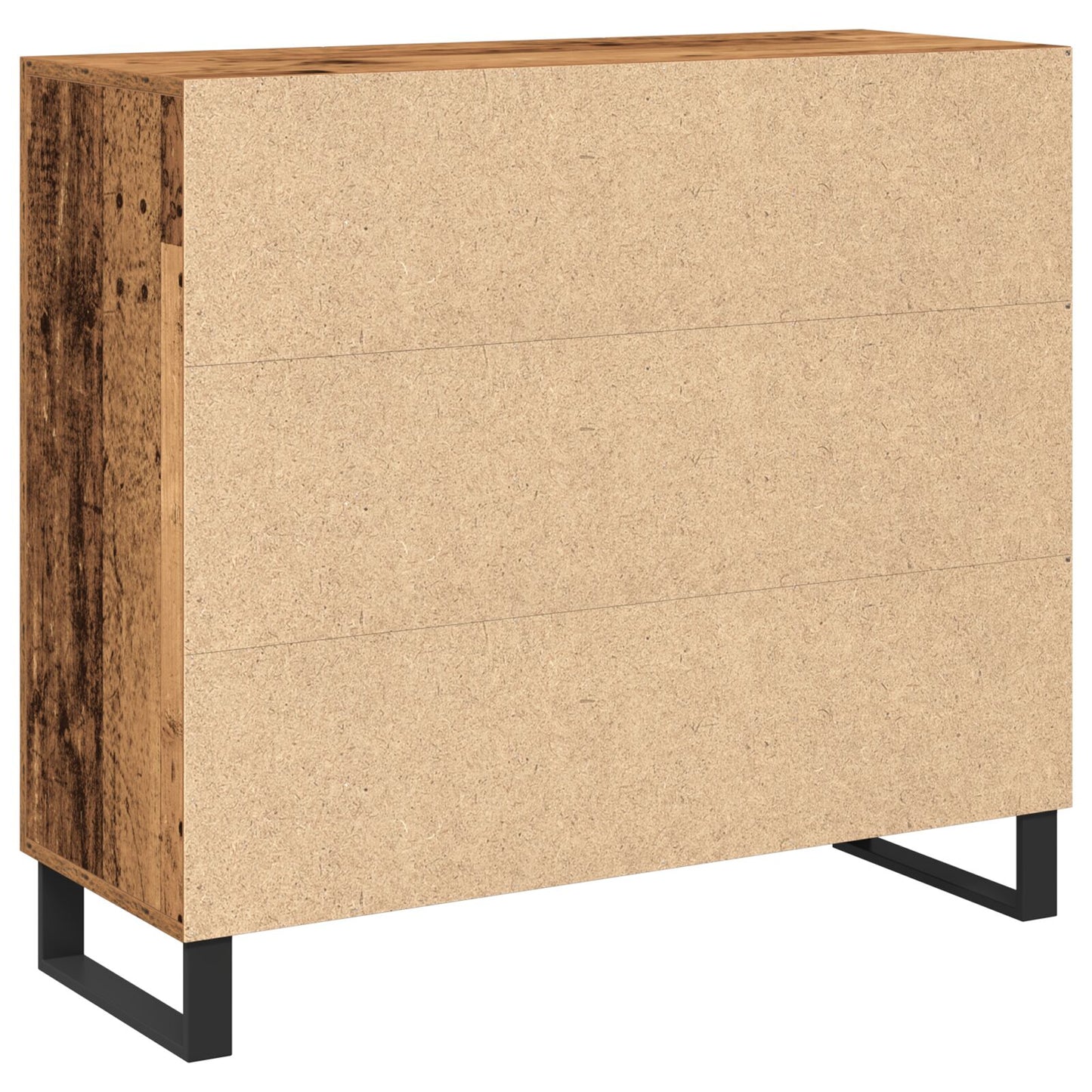 Dressoir Met 3 Deuren Oud Hout 90X34X80 Cm Engineered Hout