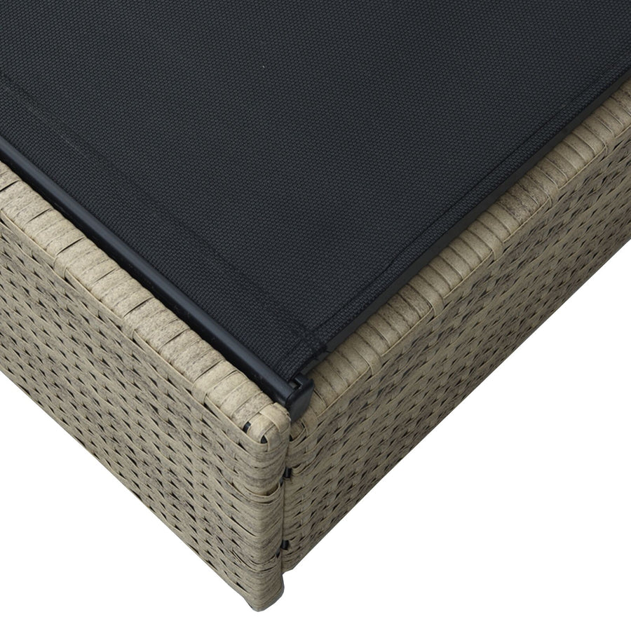 Zonnebed 60X200X27 Cm Poly Rattan Beige
