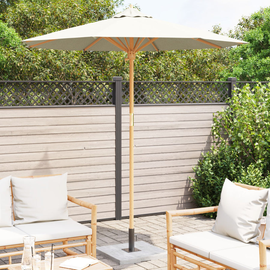 Tuinparasol 217X230 Cm Bamboe 217 x 217 x 230 cm Crème wit