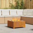 Fire Pit Brown 60 x 60 x 30 cm Corten Steel