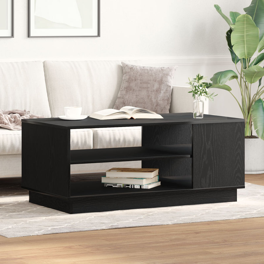 Zwart Eikenhouten Salontafel 102X55X43 Cm Gemaakt Van Engineered Wood