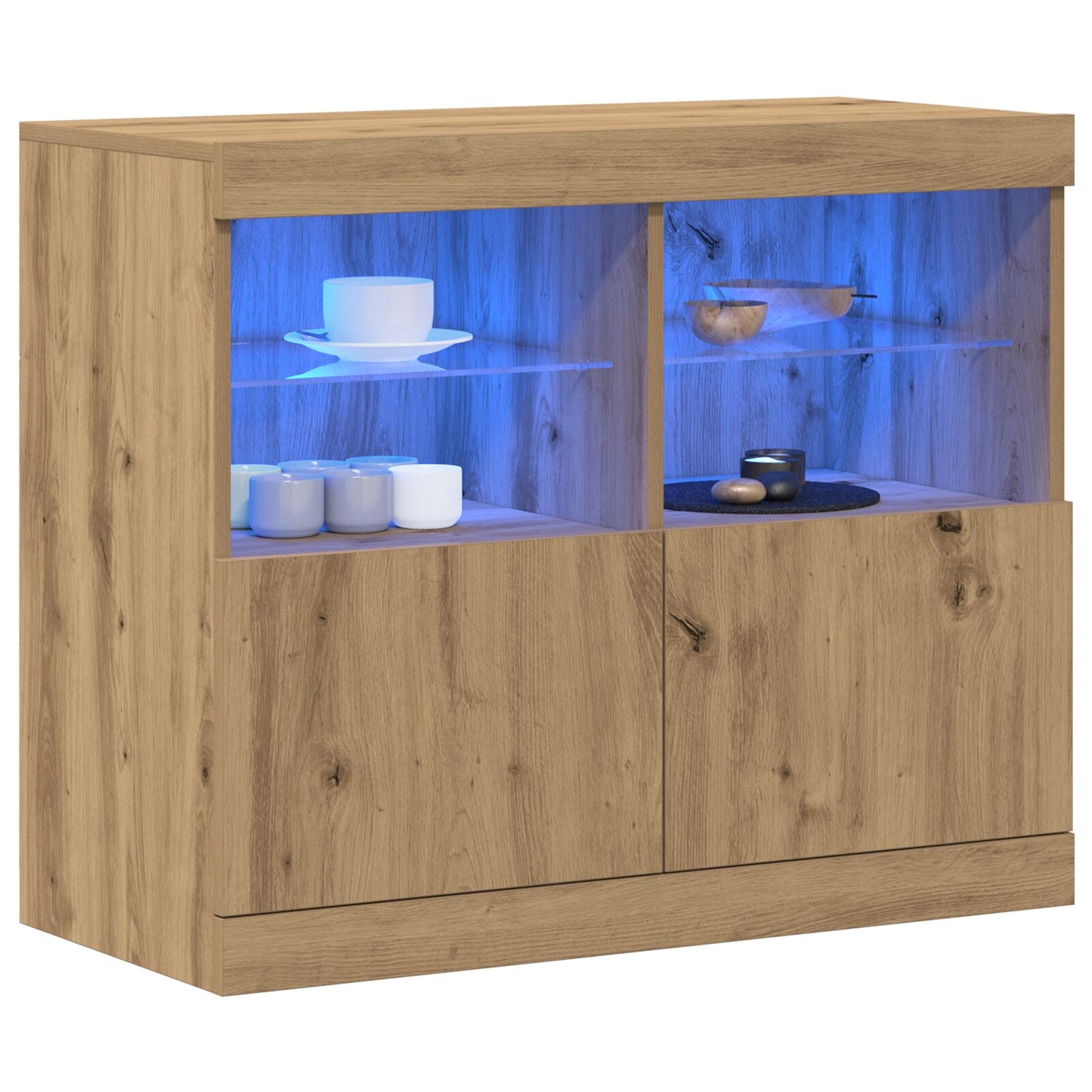 Sideboard Met Led Verlichting 81X37X67 Cm Artisan Eiken