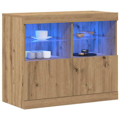 Sideboard Met Led Verlichting 81X37X67 Cm Artisan Eiken