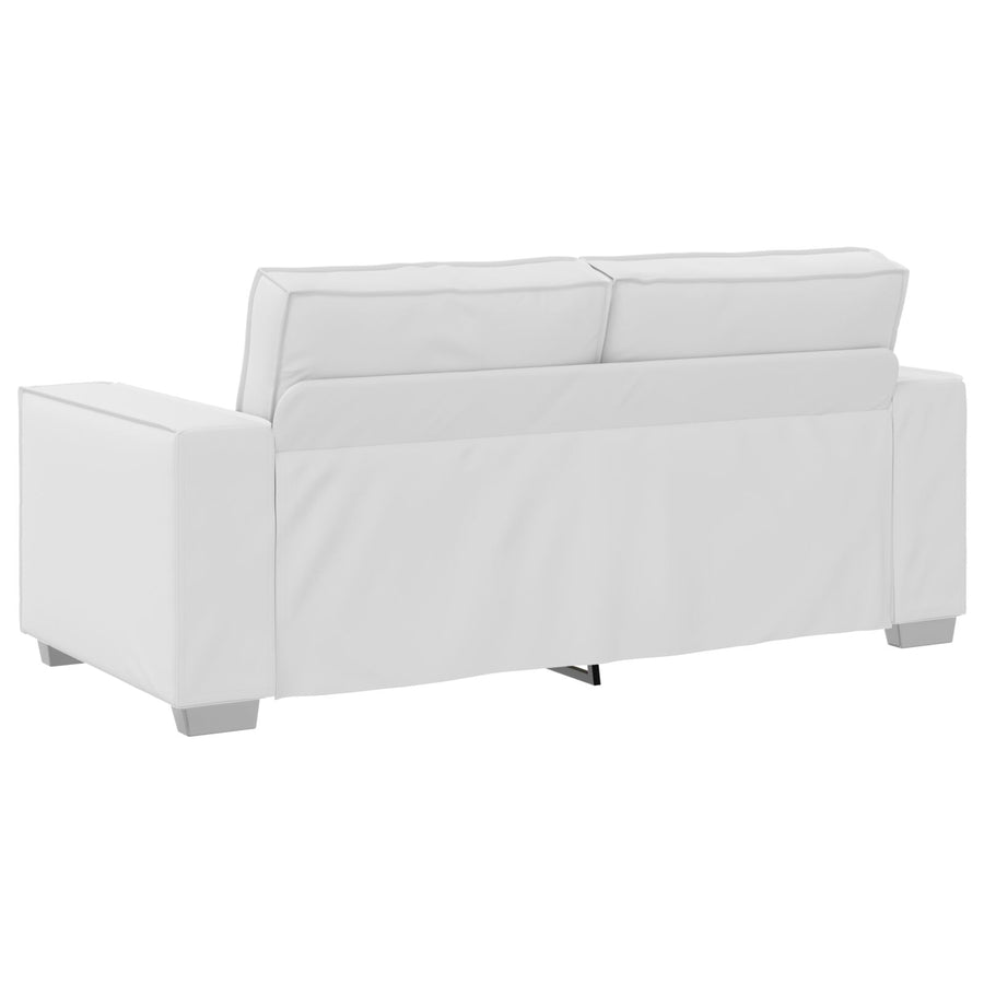 Loveseat Bank Kunstleer Wit 140 cm