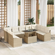Loungeset tuin 10 delen crème beige