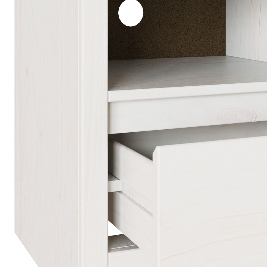 Tv-Kast ""Drammen"" 99X43X55 Cm Massief Hout Vuren Wit