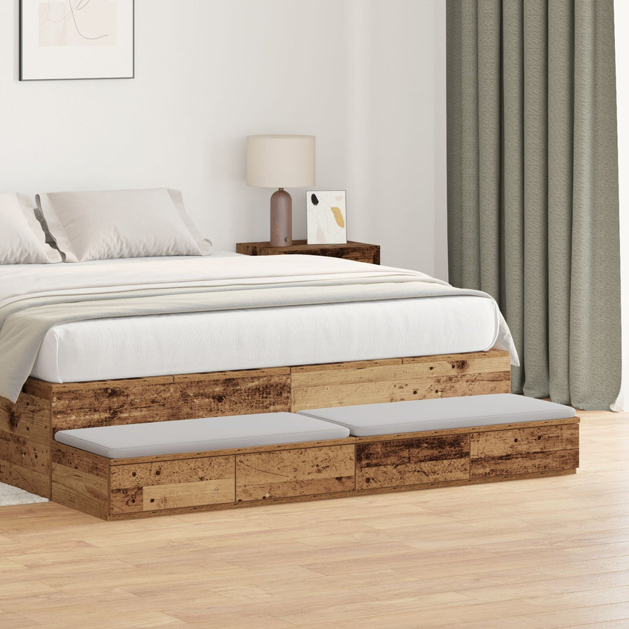 Bedladen Grijs Sonoma Gelaagd Hout Oud hout 140 x 36,5 x 16,5 cm