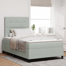Boxspring Bed Met Matras Lichtgrijs 120X200 Cm Fluweel Blauw