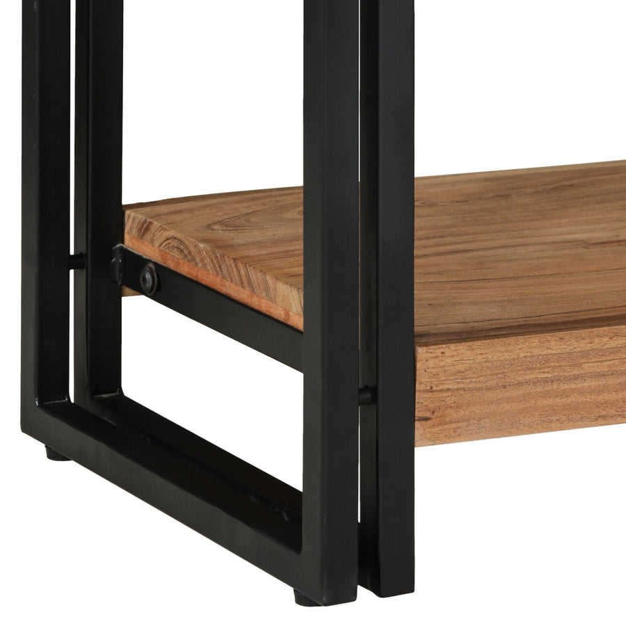Consoletafel Zwart 90X33X75 Cm En Metaal 90 cm Massief acaciahout