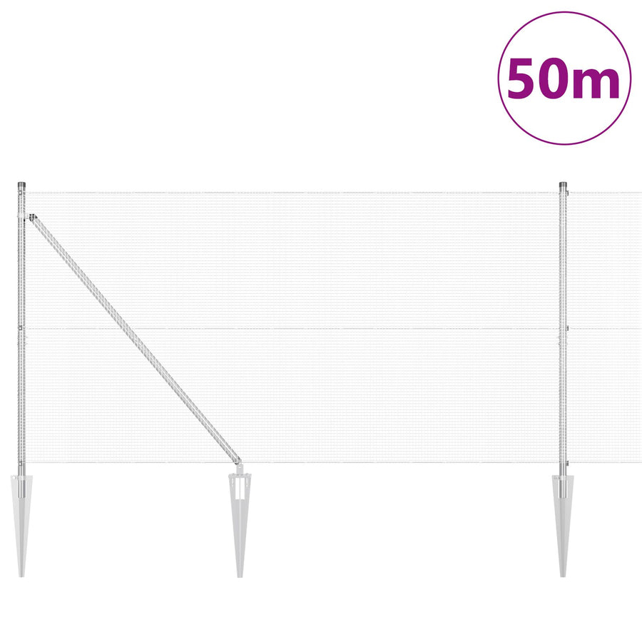 Gelaste Draad Omheining Met 13 Spike Posten 1,4X50 M Gegalvaniseerd Staal Gegalvaniseerd Staal