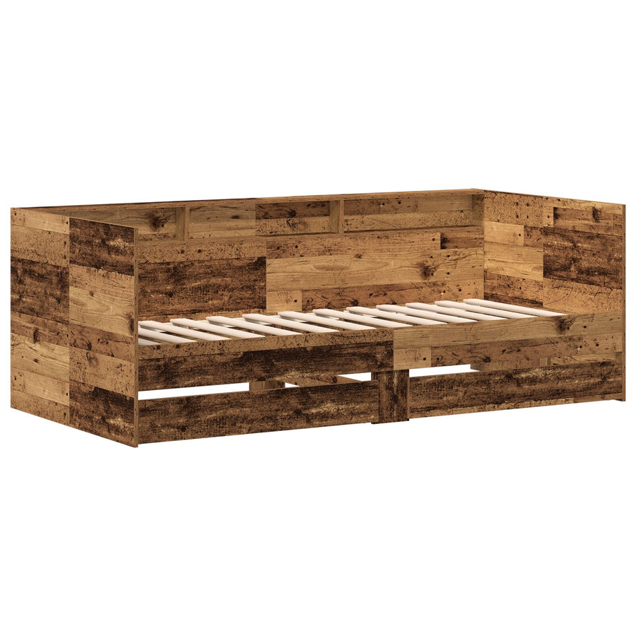 Dagbed Met Lade Bewerkt Hout Duurzaam Oude hout