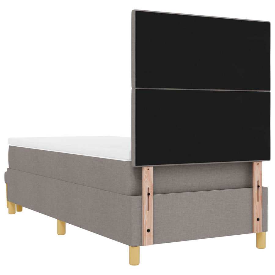 Boxspringbed Met Matras & Bank Stof Taupe 90 x 200 cm Knoopbed