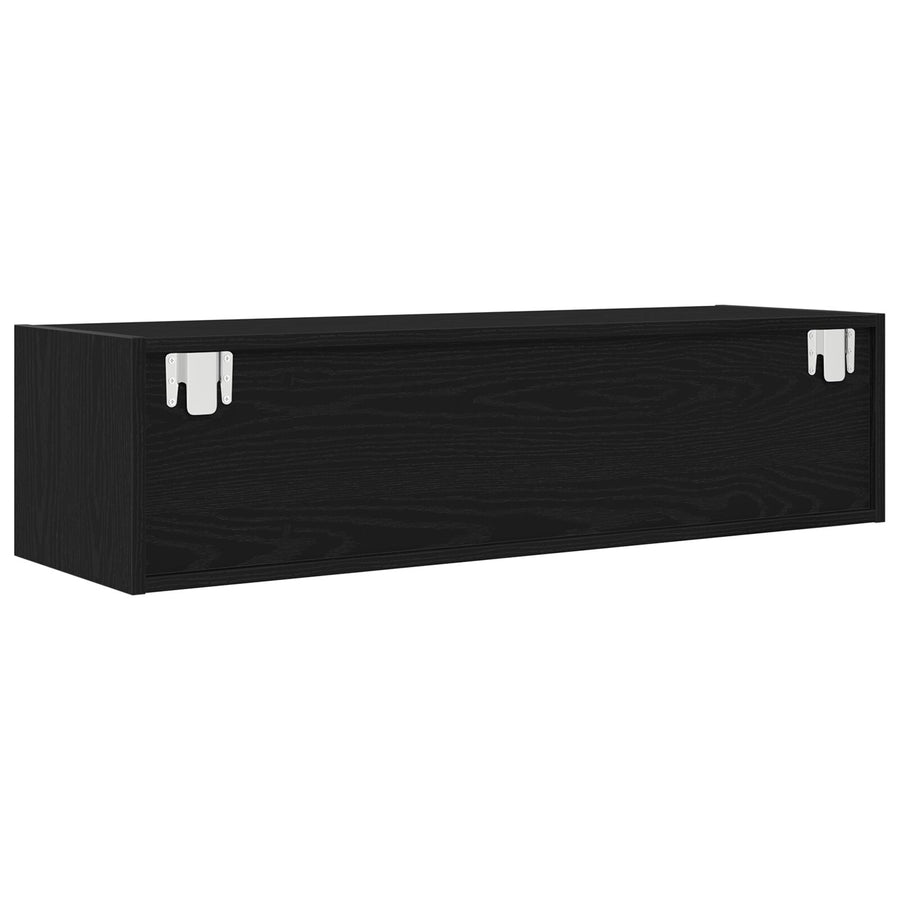 Tv-Meubel Zwart Eiken 100X31X25,5 Cm Bewerkt Hout