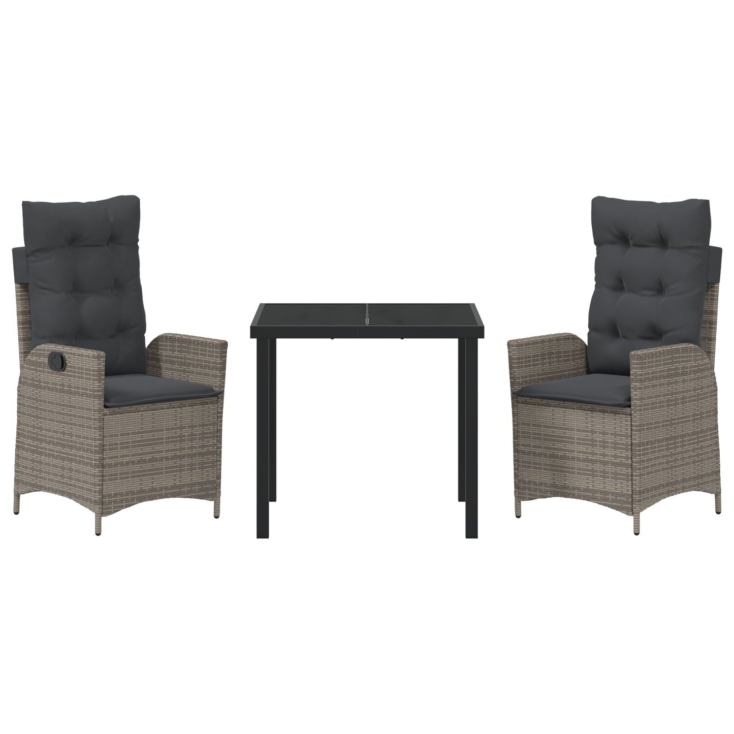Set Van 2 Grijs Pe Rattan Standaard Afneembare Hoezen