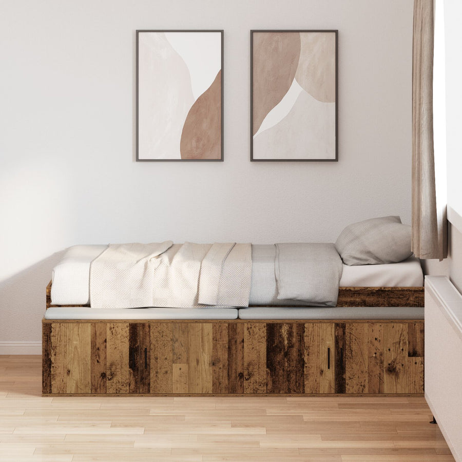 Opslagbedframe Oude Hout 75X190 Cm