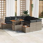 Garden Dining Set with Cushions 9 pcs Grey and Brown