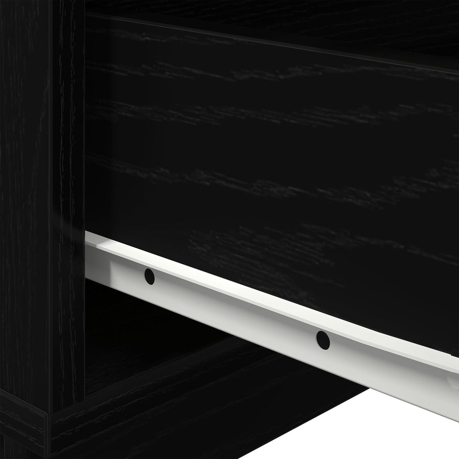 Nachtkastje Met Led-Verlichting 70X36X40.5 Cm Zwart eiken
