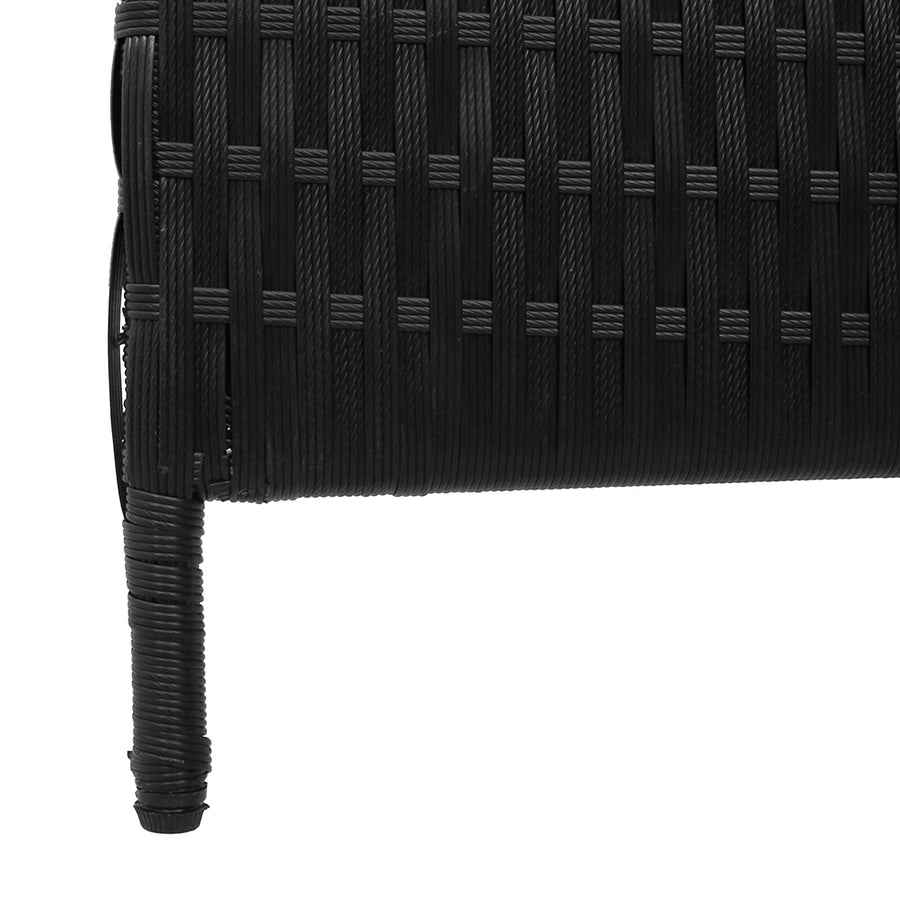 Kamerscherm Opvouwbaar 146X Poly Rattan 180 cm Zwart 3 panelen