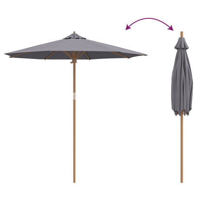 Tuinparasol 240X260 Cm Bamboe 240 x 240 x 260 cm Donkergrijs
