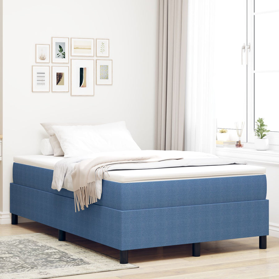 Boxspringbed Met Matras Blauw 120X200 Cm Corduroy Stof