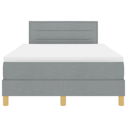Boxspringbed Met Matras Lichtgrijs 120X190 Cm Stof Blauw