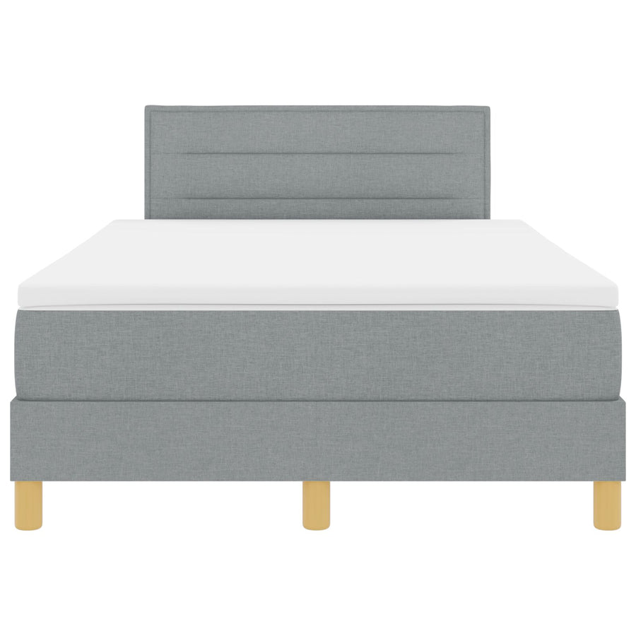 Boxspringbed Met Matras Lichtgrijs 120X190 Cm Stof Blauw