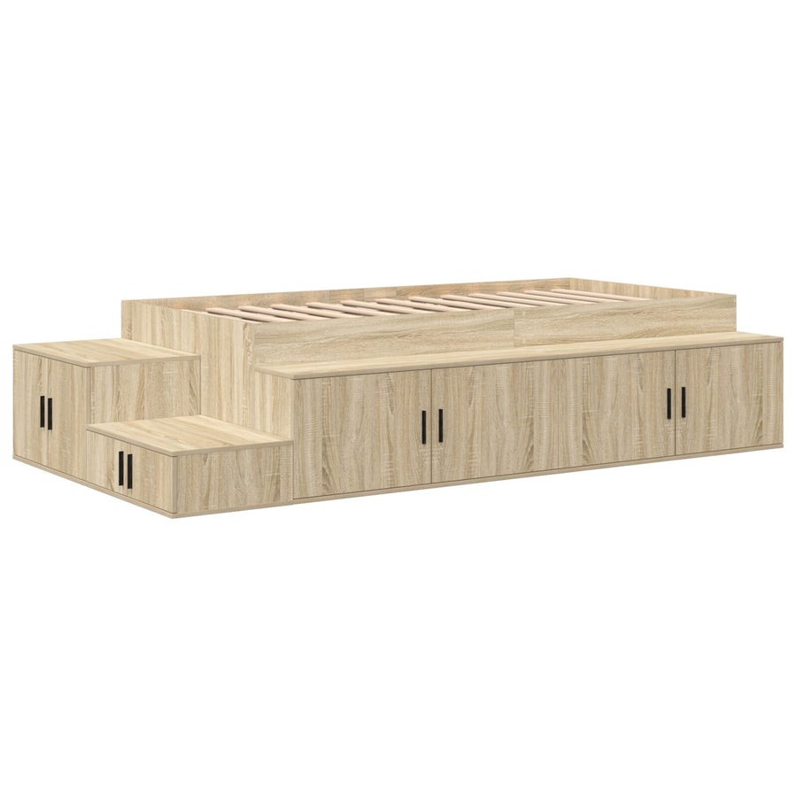 Opbergbedframe Sonoma Eiken 75X190 Cm Artisanaal Eiken