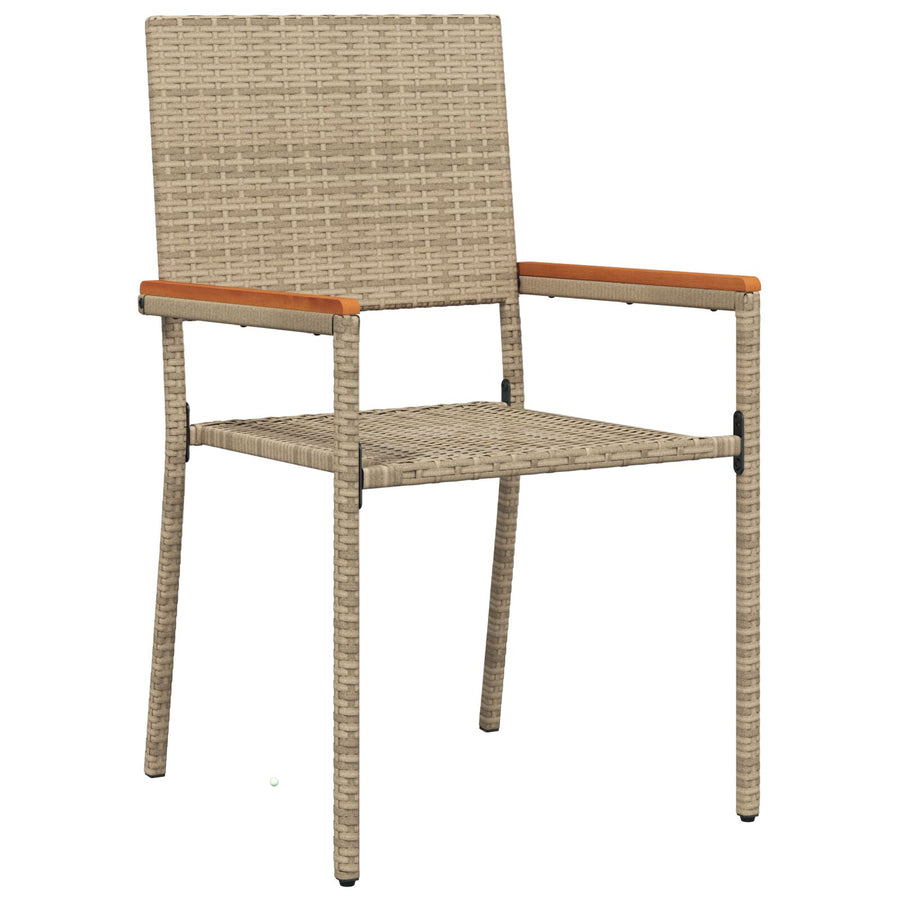 11-Delige Tuin Eetset Beige Poly Rattan Wit