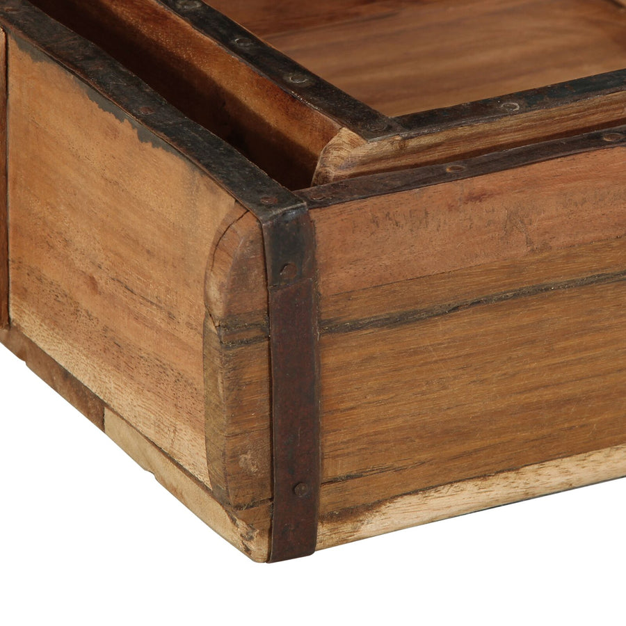 2-Delige Diensten Set Massief Hout Gerecycled 29 x 31 x 10 cm