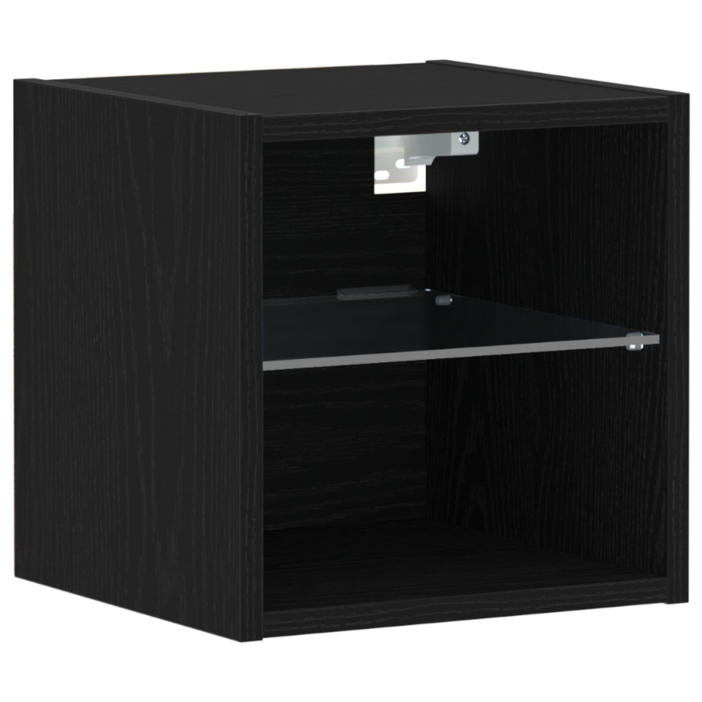 Led Tv-Kast Zwart Eiken 30X28,5X30 Cm Houtmateriaal