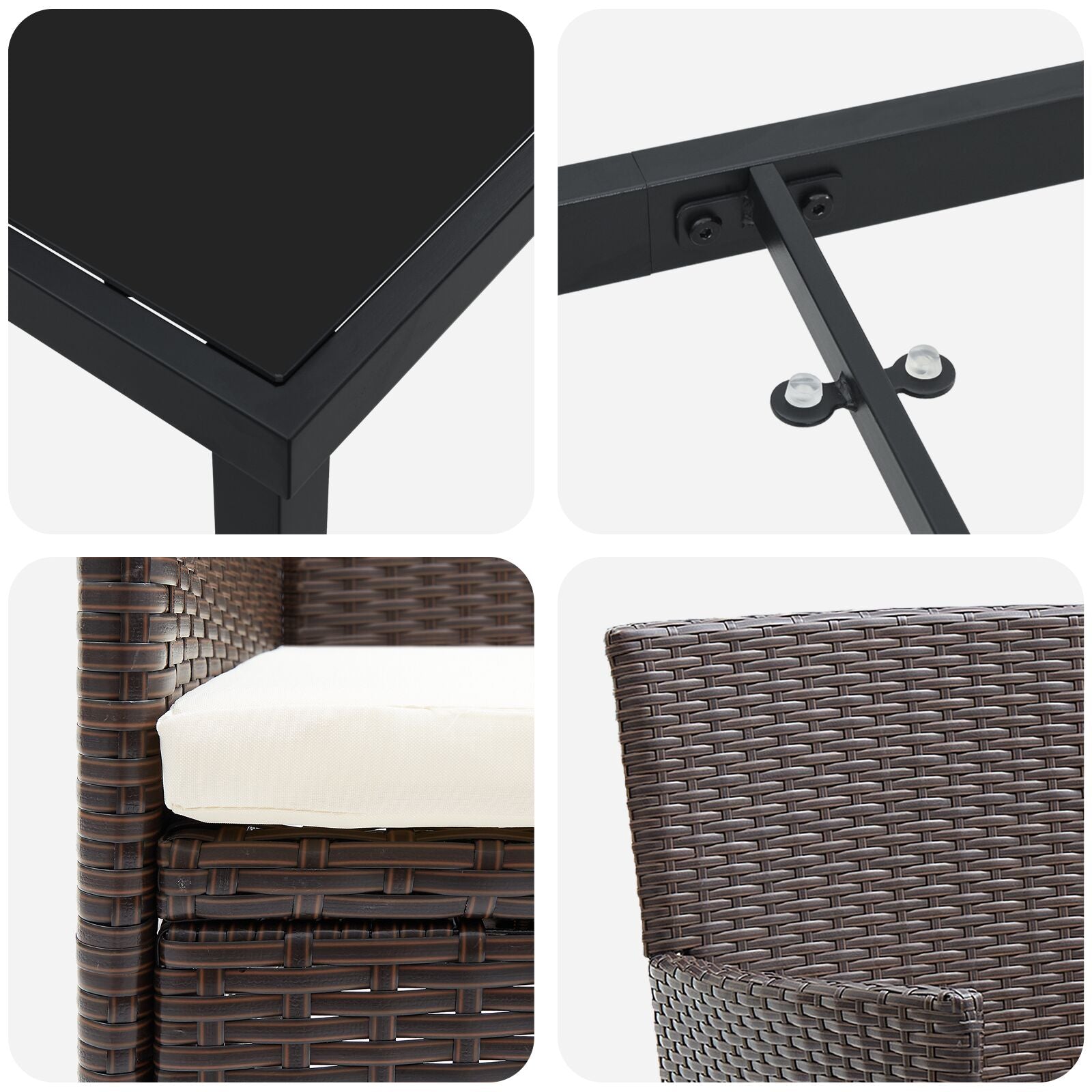 5-Delige Tuindining Set Bruin Poly Rattan
